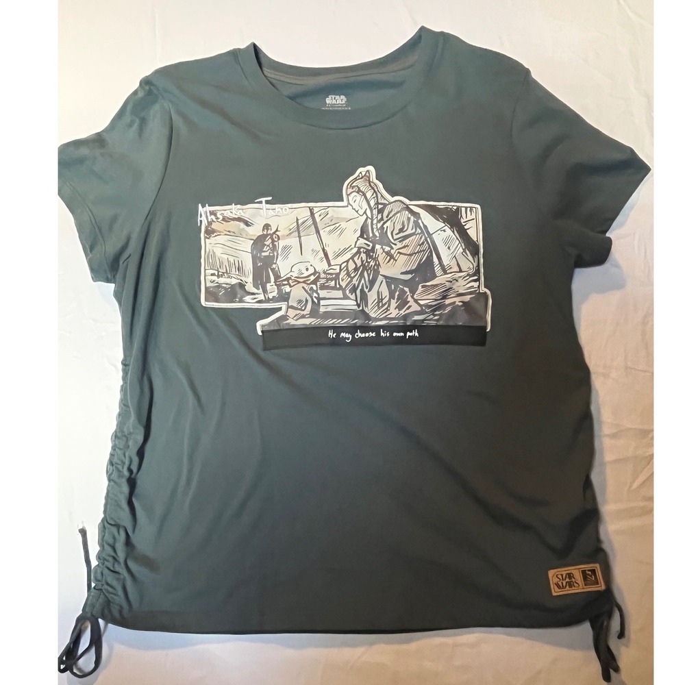 Star Wars Concept Series Ahsoka Tano Grogu Cinched Side Tee XL Slate Blue